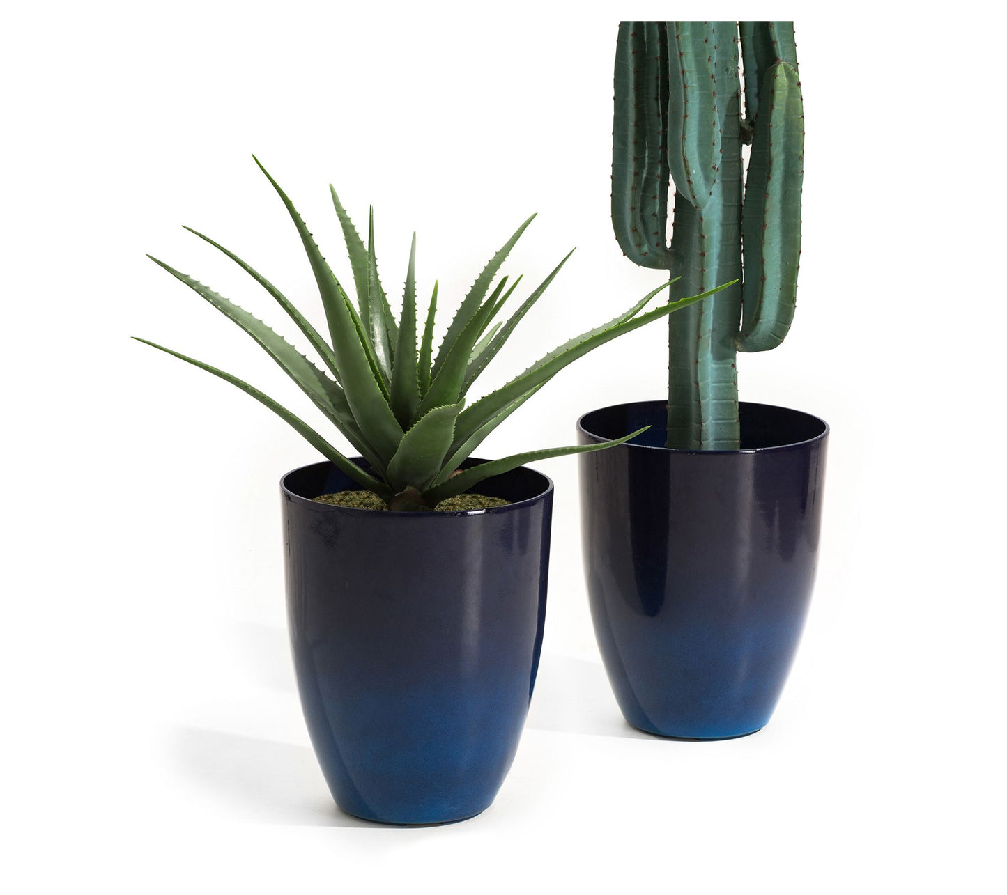 Glitzhome Oversized Faux Ceramic Tall Bowl Pot Planters S/2