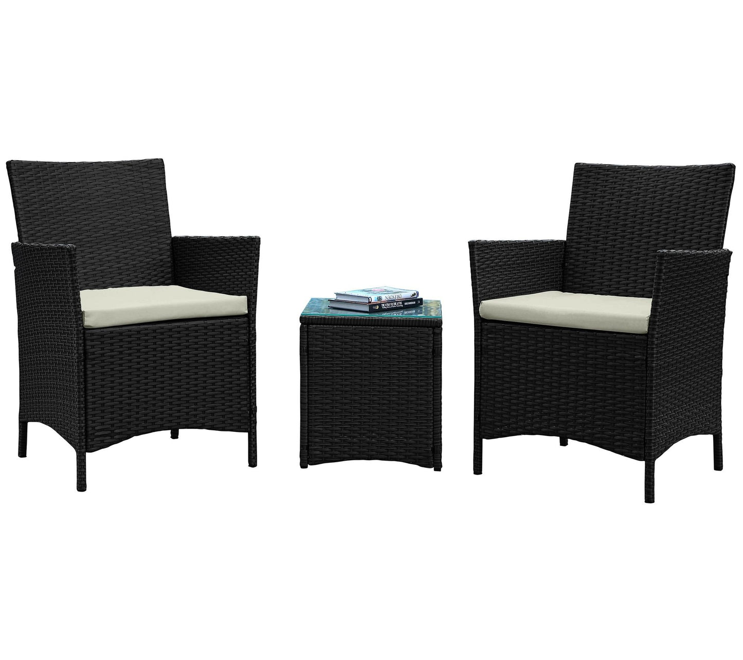 Imperia Steel Rattan 3-Piece Patio Conversation Set