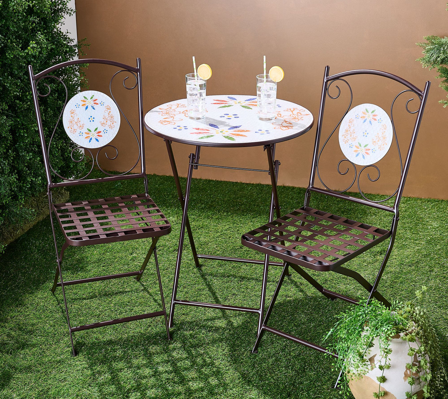 Temp-tations Outdoors 3-Piece Mosaic Bistro Table & Chairs Set