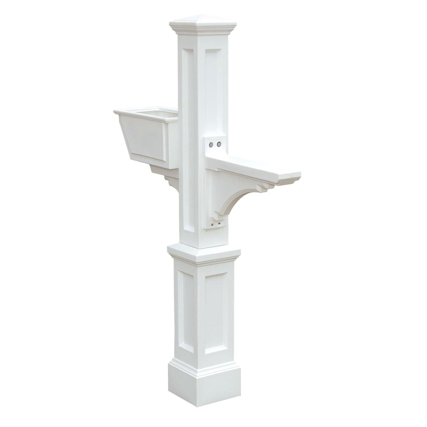 Mayne White Polymer 4 X 4 Mount Mailbox Post VA85753