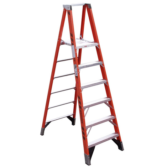 Werner P7400 8-ft Fiberglass Type 1AA-375-lb Load Capacity Platform Step Ladder P7406