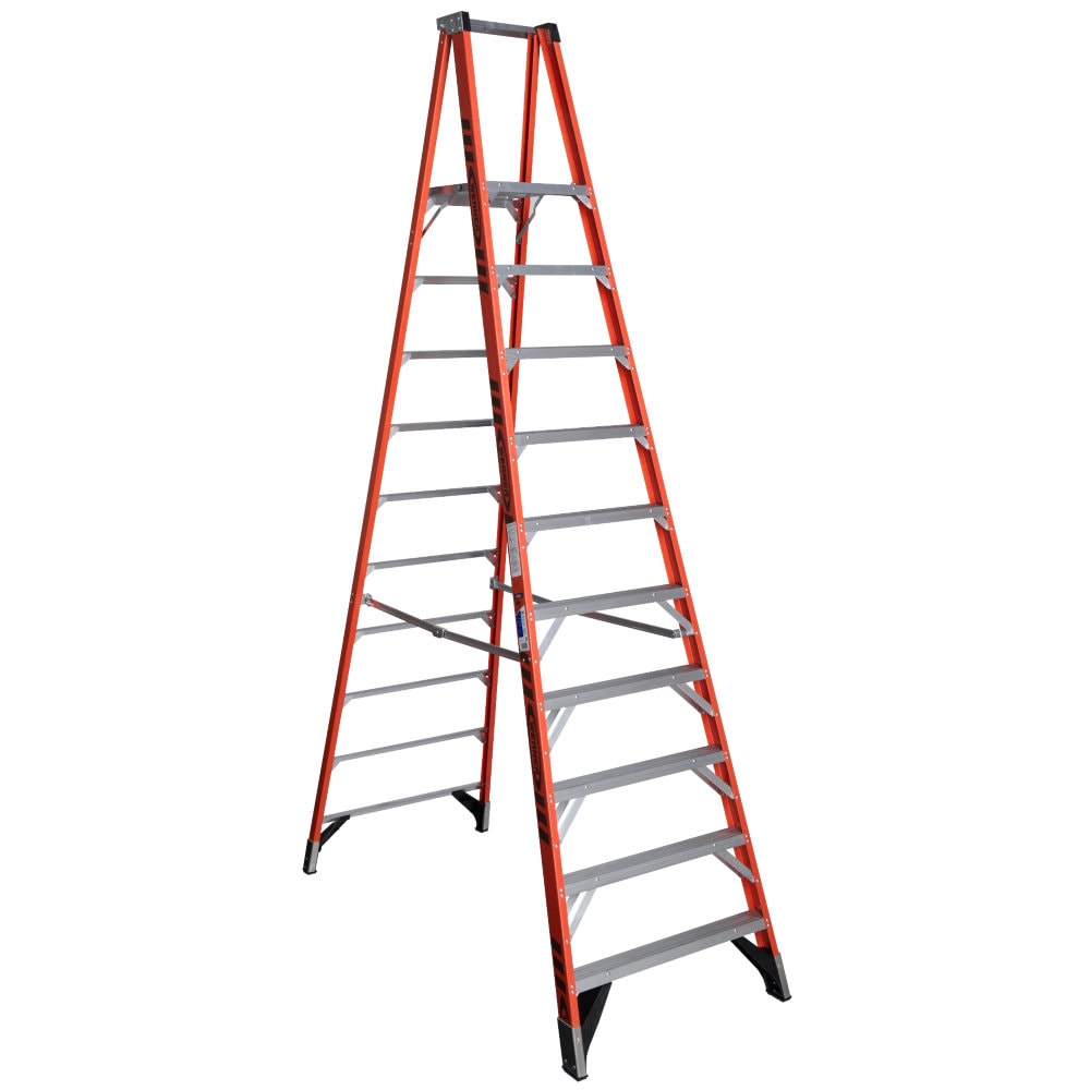 Werner P7400 10-ft Fiberglass Type 1a- 300-lb Load Capacity Platform Step Ladder P7410