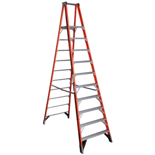 Werner P7400 10-ft Fiberglass Type 1a- 300-lb Load Capacity Platform Step Ladder P7410