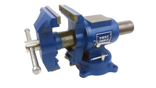 Yost Heavy Duty 5-in Cast Iron Vise, 3500 lbs Clamping Force, 3-in Throat Depth, 360 Rotation 750-E