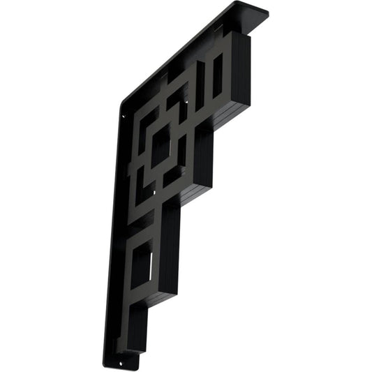 Ekena Millwork Eris 12-in x 2-in x 15-in Black Wrought iron Countertop support bracket