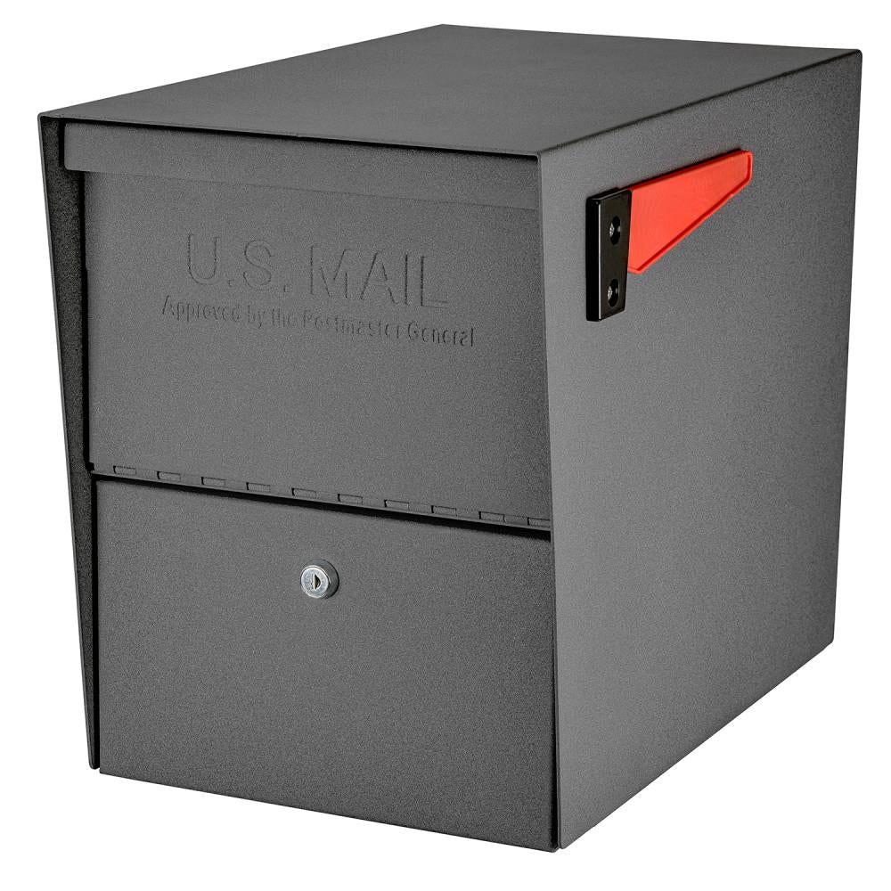 Mail Boss Post Mount Gray Metal Extra Large Lockable Mailbox 7205
