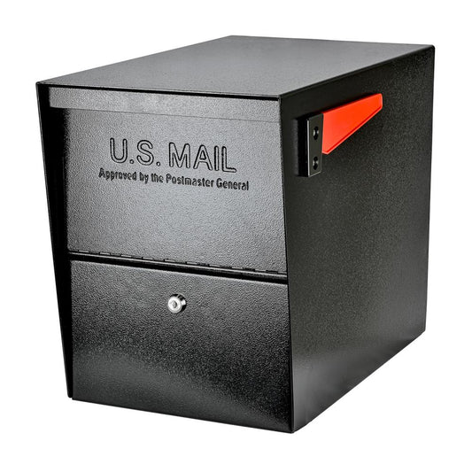 Mail Boss Post Mount Black Metal Extra Large Lockable Mailbox 7206