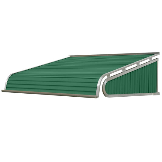 NuImage Awnings 1500 72-Inches Wide x 30-Inches Projection x 13-Inches Height Metal Fern Green Solid Fixed Door Awning