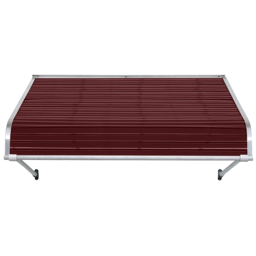 NuImage Awnings 1100 60-Inches Wide x 54-Inches Projection x 20-Inches Height Metal Burgundy Solid Fixed Door Awning
