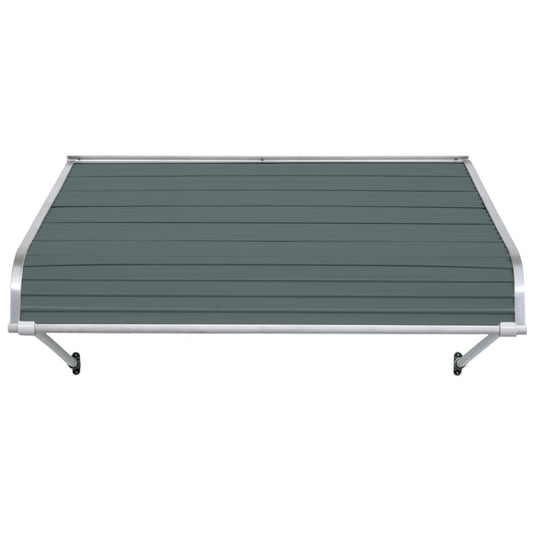 NuImage Awnings 1100 36-Inches Wide x 24-Inches Projection x 12-Inches Height Metal Slate Blue Solid Fixed Door Awning