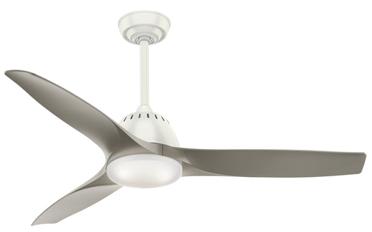 Casablanca Wisp 52-in Integrated LED Fresh White with Painted Pewter Blades Ceiling Fan With Light - Remote Included ( 3 -Blade ) 636850