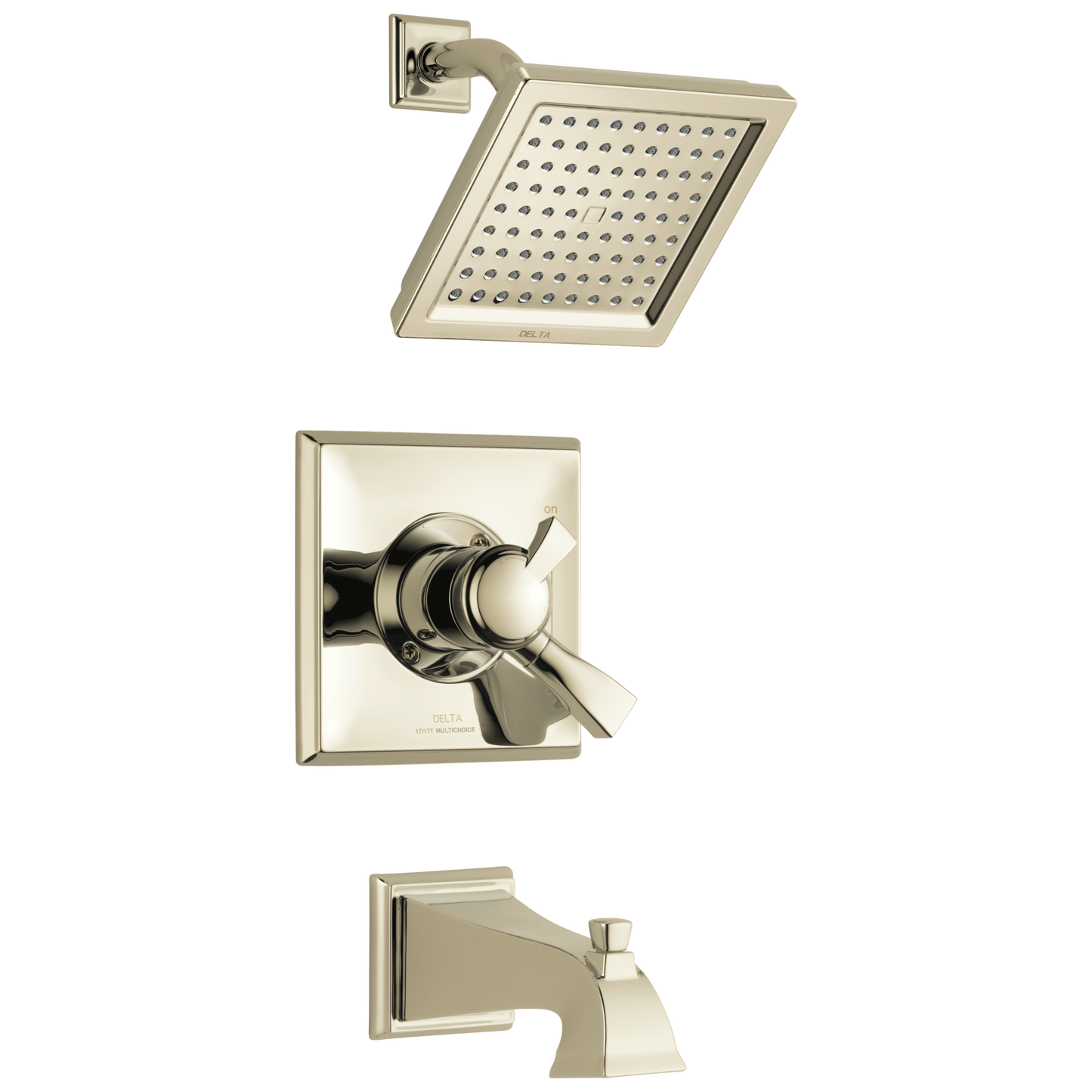 Delta Dryden Polished Nickel 2-handle 6.5625-in Square Bathtub and shower Faucet (Single Function)