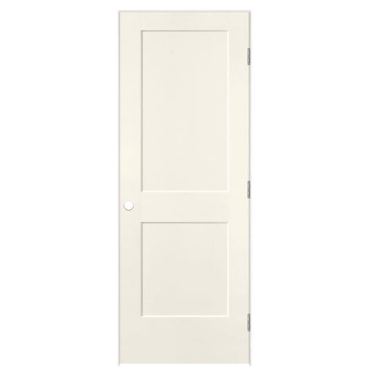 Masonite 24-in x 80-in Moonglow Hollow core 2-panel Left hand Smooth Prefinished Molded composite Flat Jamb Single Prehung Interior Door with