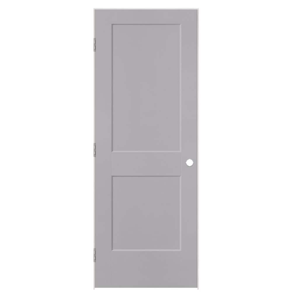 Masonite 30-in x 80-in Driftwood Hollow core 2-panel Right hand Smooth Prefinished Molded composite Flat Jamb Single Prehung Interior Door with