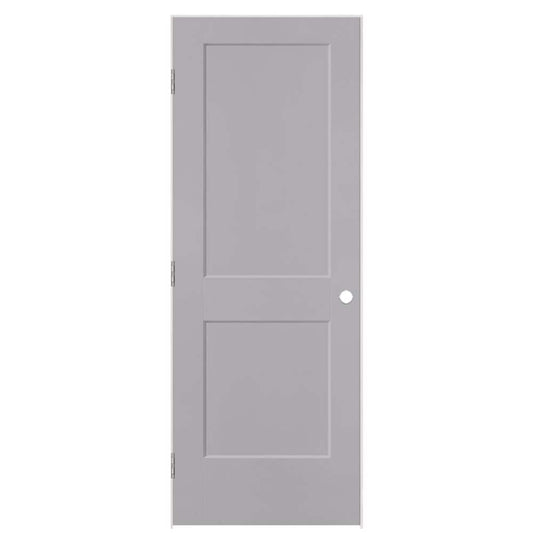 Masonite 30-in x 80-in Driftwood Hollow core 2-panel Right hand Smooth Prefinished Molded composite Flat Jamb Single Prehung Interior Door with