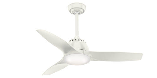 Casablanca Wisp 44-in Integrated LED Fresh White with Fresh White Blades With Light and Remote ( 3 -Blade ) 877712