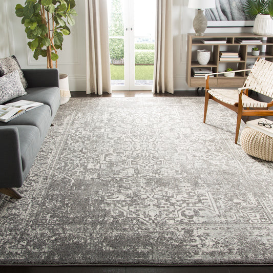 Safavieh Evoke Isla 10 x 14 (ft) Loomed Synthetic Gray/Ivory Rectangular Indoor Floral/Botanical Vintage Spot Clean Only Area rug
