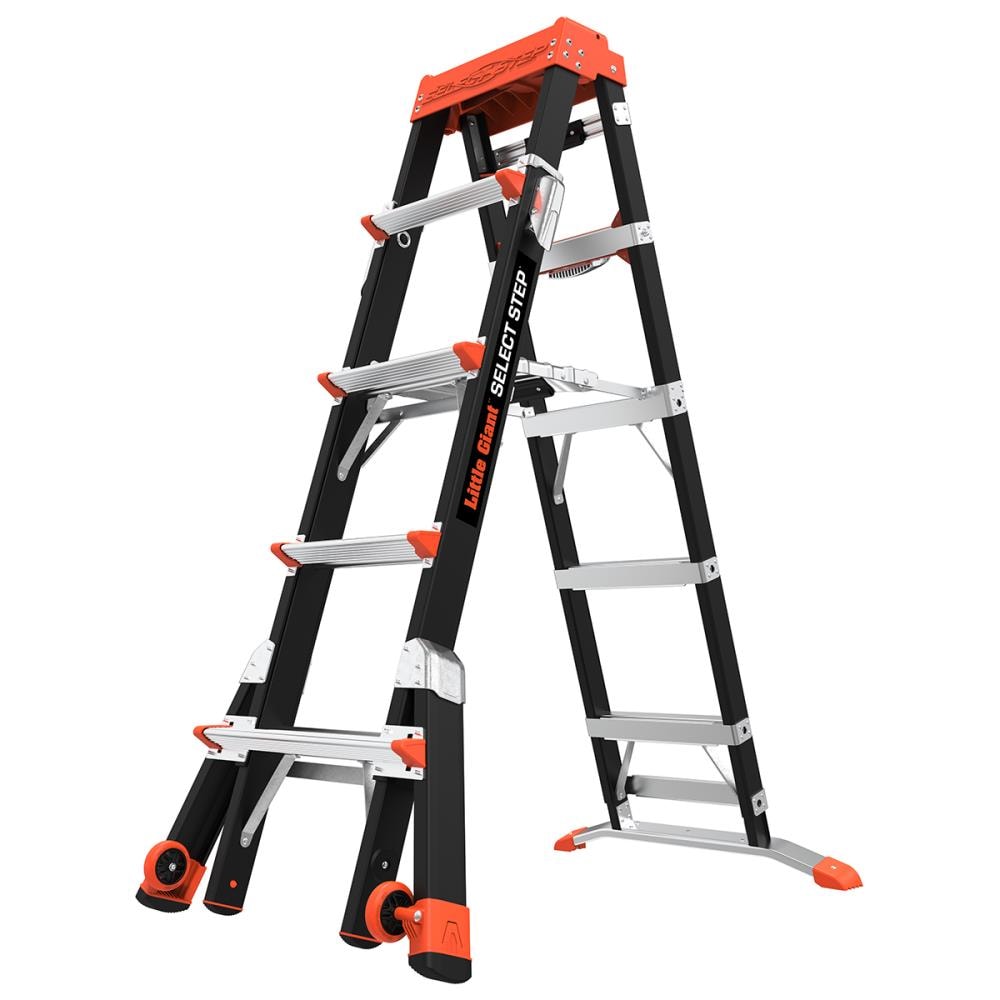 Little Giant Ladders Select Step M5 8-ft Fiberglass Type 1aa- 375-lb Load Capacity Telescoping Step Ladder 15130-001