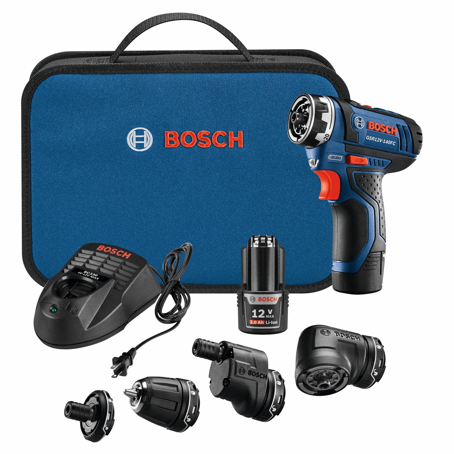 Bosch Chameleon 12-volt 1/4-in Keyless Cordless Drill (2-Batteries Included, Charger Included and Soft Bag included) GSR12V-140FCB22