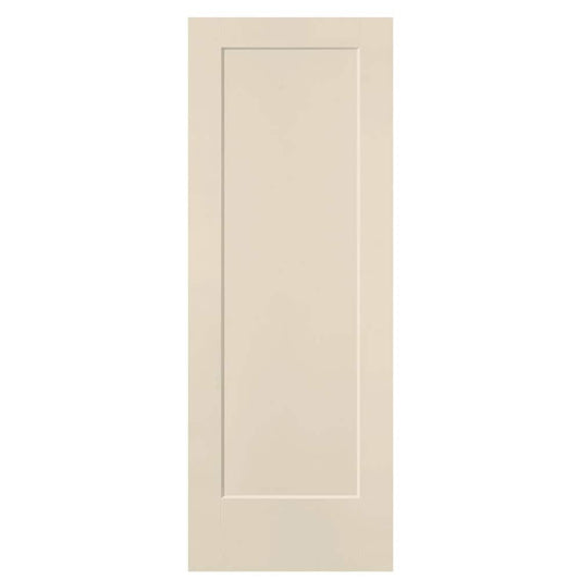 Masonite Lincoln Park 32-in x 80-in Cream-n-Sugar 1-panel Smooth Solid core Prefinished Molded composite Slab Door