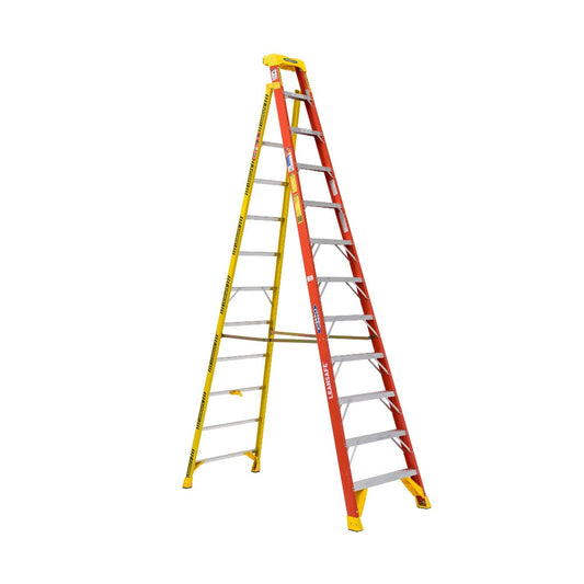 Werner L6200 12-ft Fiberglass Type 1A-300-lb Load Capacity Step Ladder L6212