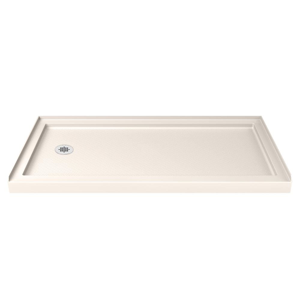 DreamLine SlimLine 36-in W x 60-in L Left Biscuit Single Threshold Rectangle Shower Pan Base with 2.75-in H Threshold