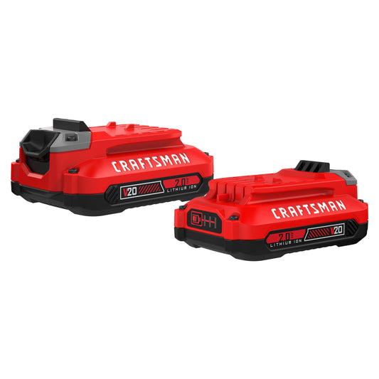 CRAFTSMAN V20 20-V 2-Pack Lithium-ion Battery (2 Ah) CMCB202-2