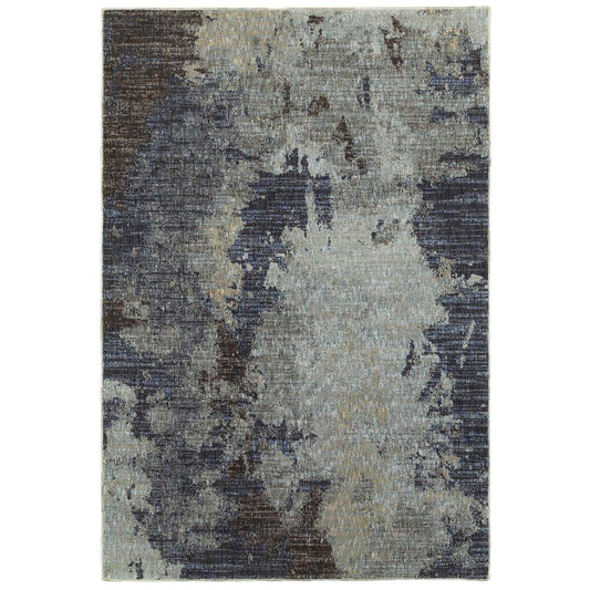 Archer Lane Clinton 8 x 10 (ft) Loomed Polypropylene Navy Rectangular Indoor Abstract Bohemian/Eclectic Spot Clean Only Pet Friendly Area rug