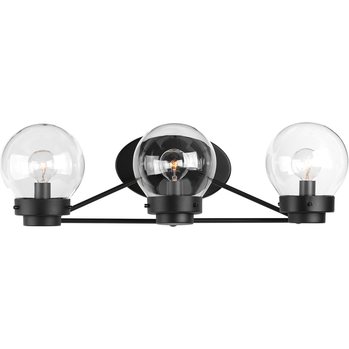 Progress Lighting Spatial 22-in 3 -Light Matte Black Modern/contemporary Vanity light 3620782