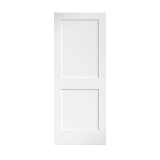 EightDoors 1.375-in x 30-in x 80-in Primed White 2-panel Smooth Solid core Primed MDF Slab Door