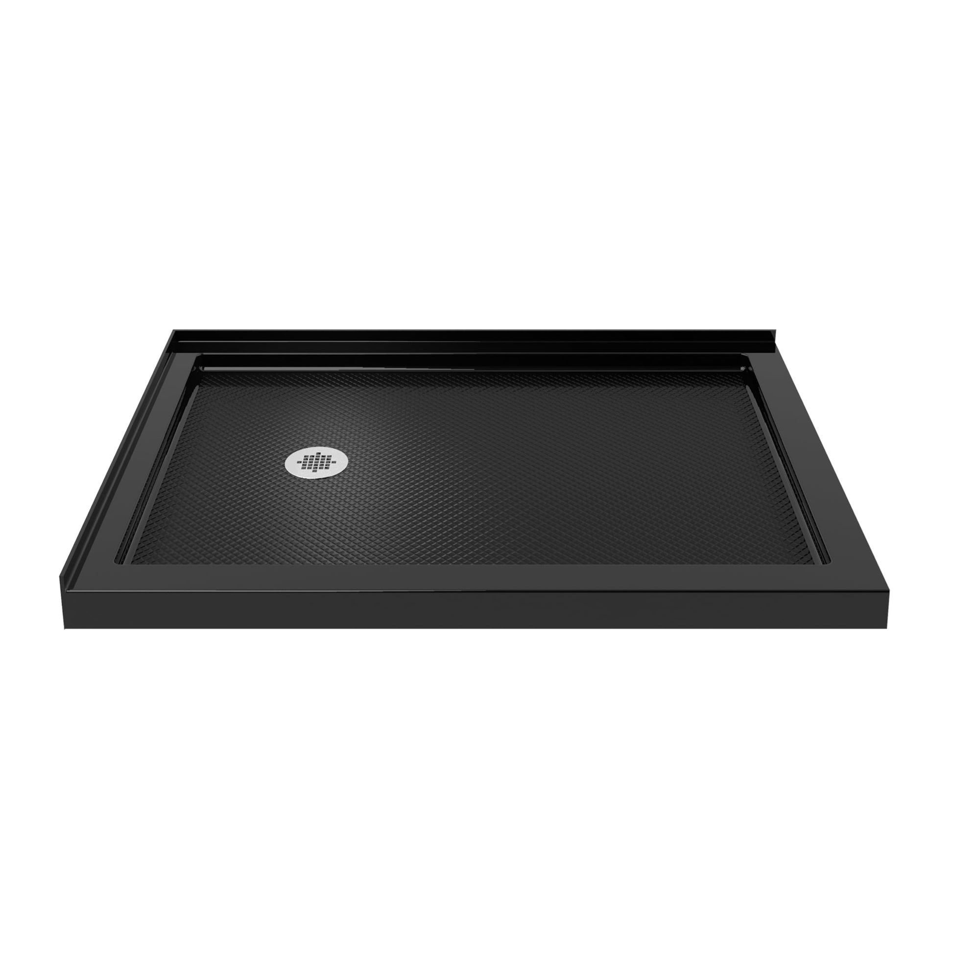 DreamLine SlimLine 34-in W x 48-in L Left Black Double Threshold Rectangle Corner Shower Pan Base with 2.75-in H Threshold