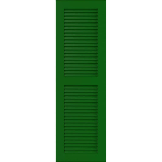 Ekena Millwork 18-in W x 79-in H Viridian Green Louvered Exterior Shutters ( 2 -Pack )