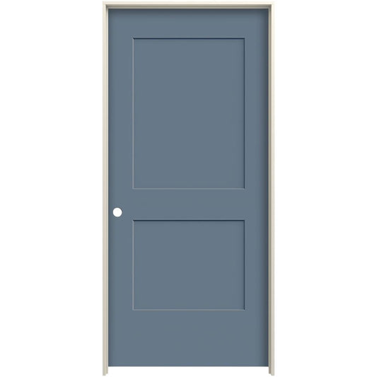 JELD-WEN 32-in x 80-in Colony Hollow core 2-panel square Right hand Smooth Prefinished Molded composite Flat Jamb Single Prehung Interior Door