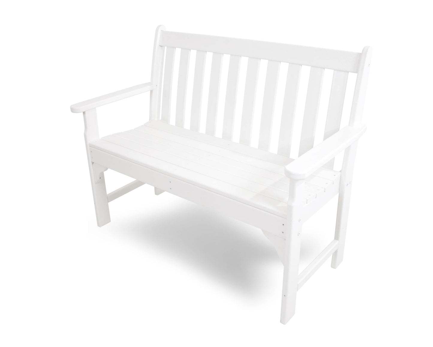 POLYWOOD Vineyard 48.5-in W x 35.25-in H White Plastic Garden Bench