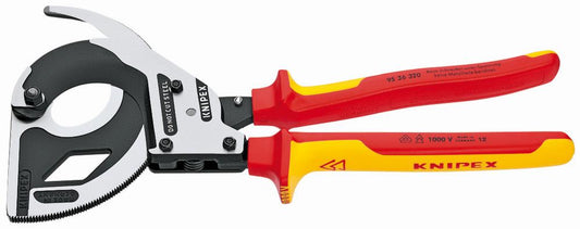 KNIPEX 12.5-Inch Red Steel Handle Cutting Pliers for Home Repair - Clean Cut, Pinch Guard, Chrome Vanadium Steel Blades 95 36 320