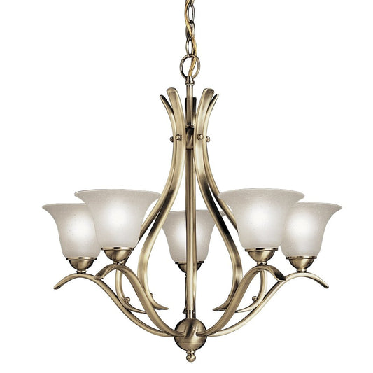 Kichler Dover 5 -Light Antique Gold Transitional For Use in Dining Rooms, Foyers, Kitchens, Living Rooms Chandelier 1252579