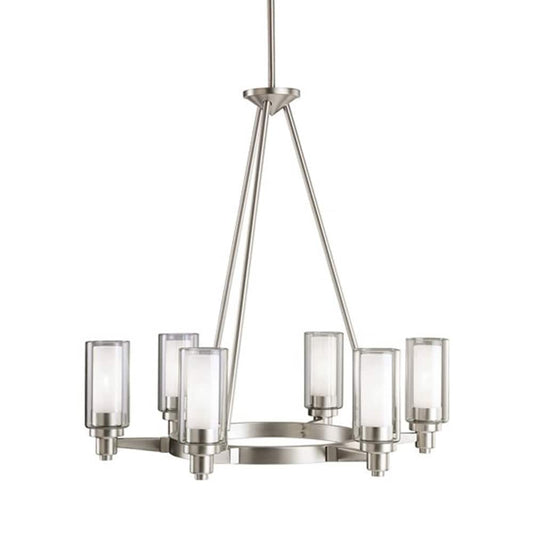 Kichler Circolo 6 -Light Brushed Nickel Modern/contemporary For Use in Bedrooms, Dining Rooms, Foyers, Kitchens, Living Rooms Chandelier 1252600