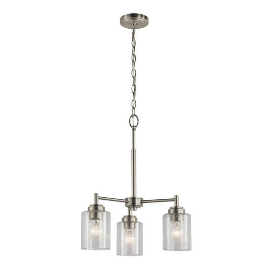 Kichler Winslow 3 -Light Brushed Nickel Modern/contemporary For Use in Dining Rooms, Foyers, Kitchens, Living Rooms Chandelier 1252795