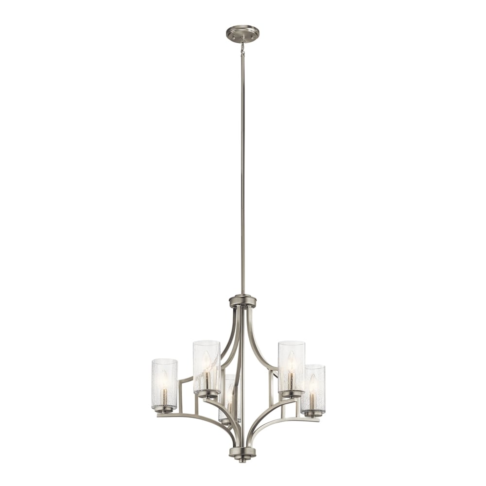 Kichler Vara 5 -Light Brushed Nickel Traditional For Use in Dining Rooms, Foyers, Living Rooms Chandelier 1252818
