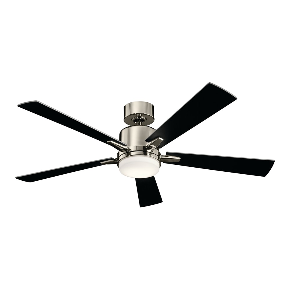 Kichler Lucian Elite 52-in Integrated LED Polished Nickel with Black/Silver Blades Ceiling Fan With Light ( 5 -Blade ) 1254161