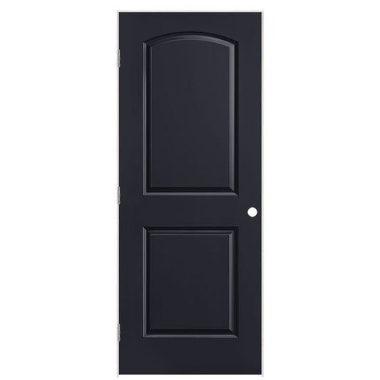 Masonite 32-in x 80-in Midnight Solid core 2-panel Right hand Smooth Prefinished Molded composite Flat Jamb Single Prehung Interior Door with