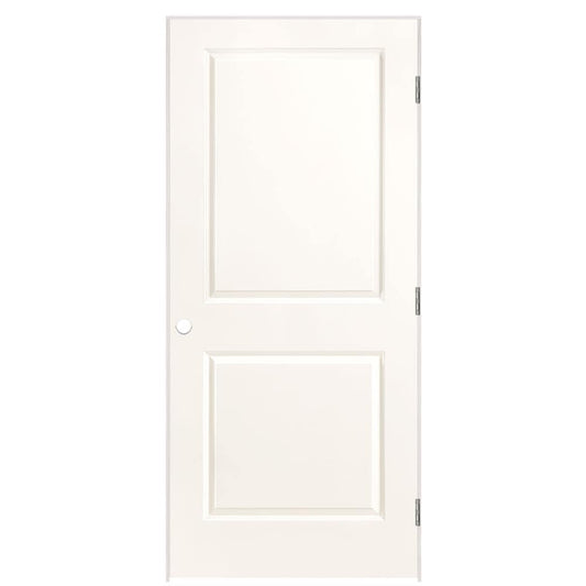 Masonite 36-in x 80-in Snowstorm Hollow core 2-panel square Right hand Smooth Prefinished Molded composite Flat Jamb Single Prehung Interior Door