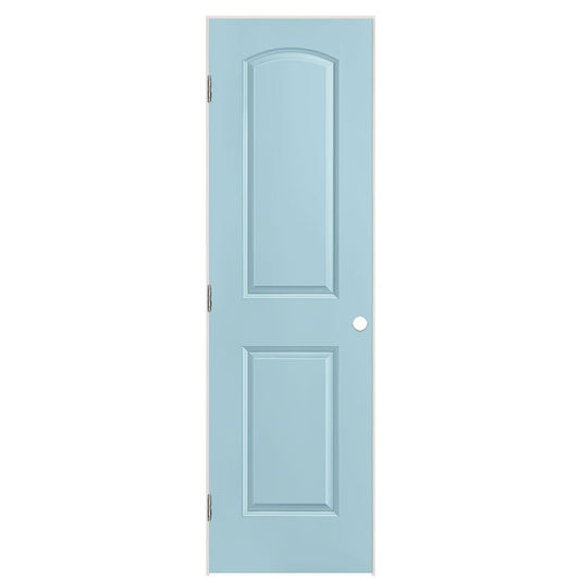 Masonite 24-in x 80-in Sea Mist Solid core 2-panel Right hand Smooth Prefinished Molded composite Flat Jamb Single Prehung Interior Door with