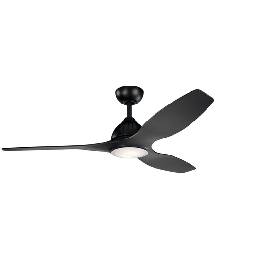 Kichler Jace 60-in Integrated LED Outdoor Satin Black with Satin Black Blades Ceiling Fan With Light ( 3 -Blade ) 1336959