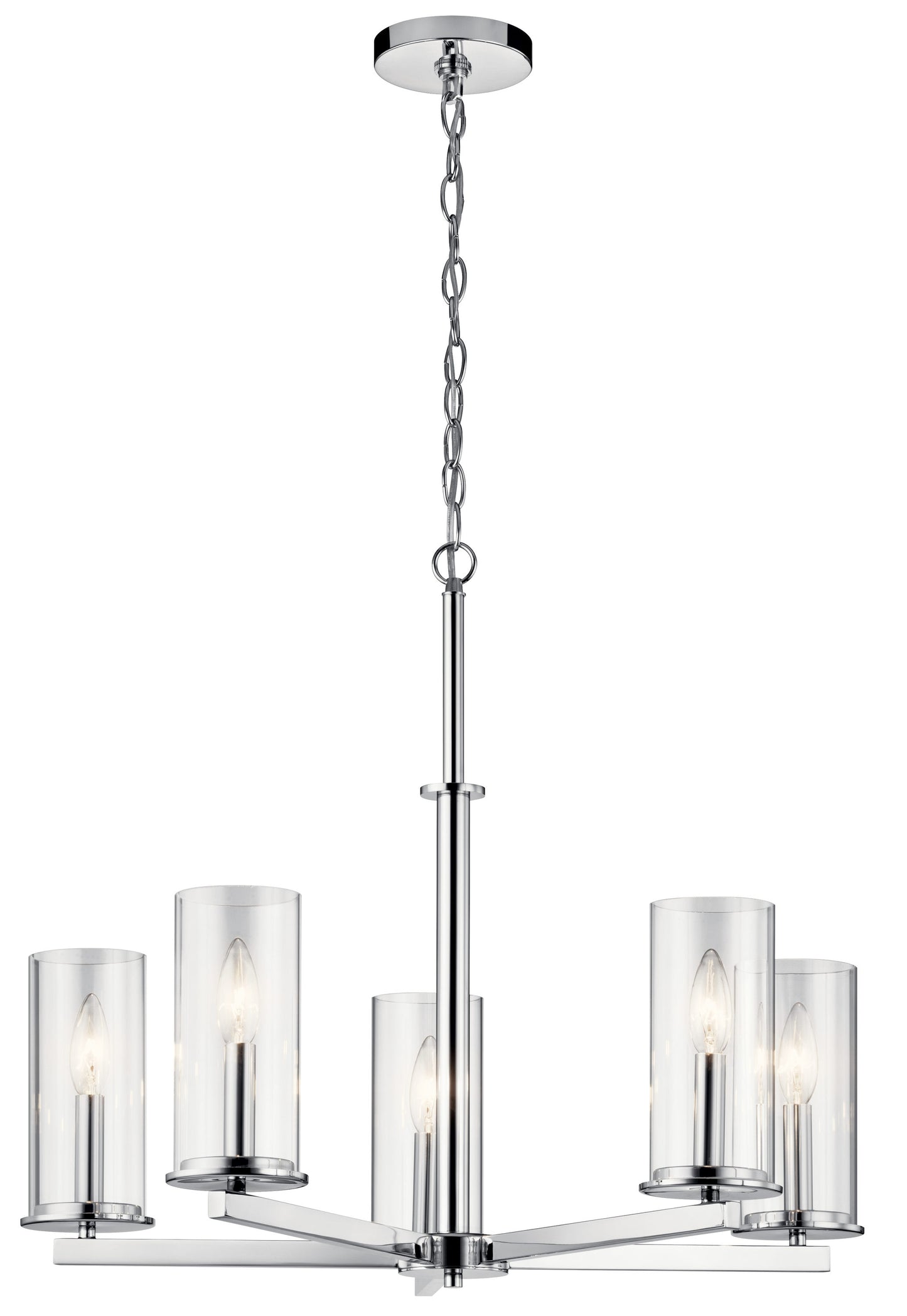 Kichler Crosby 5 -Light Chrome Transitional For Use in Bedrooms, Dining Rooms, Foyers, Kitchens, Living Rooms Chandelier 1331777