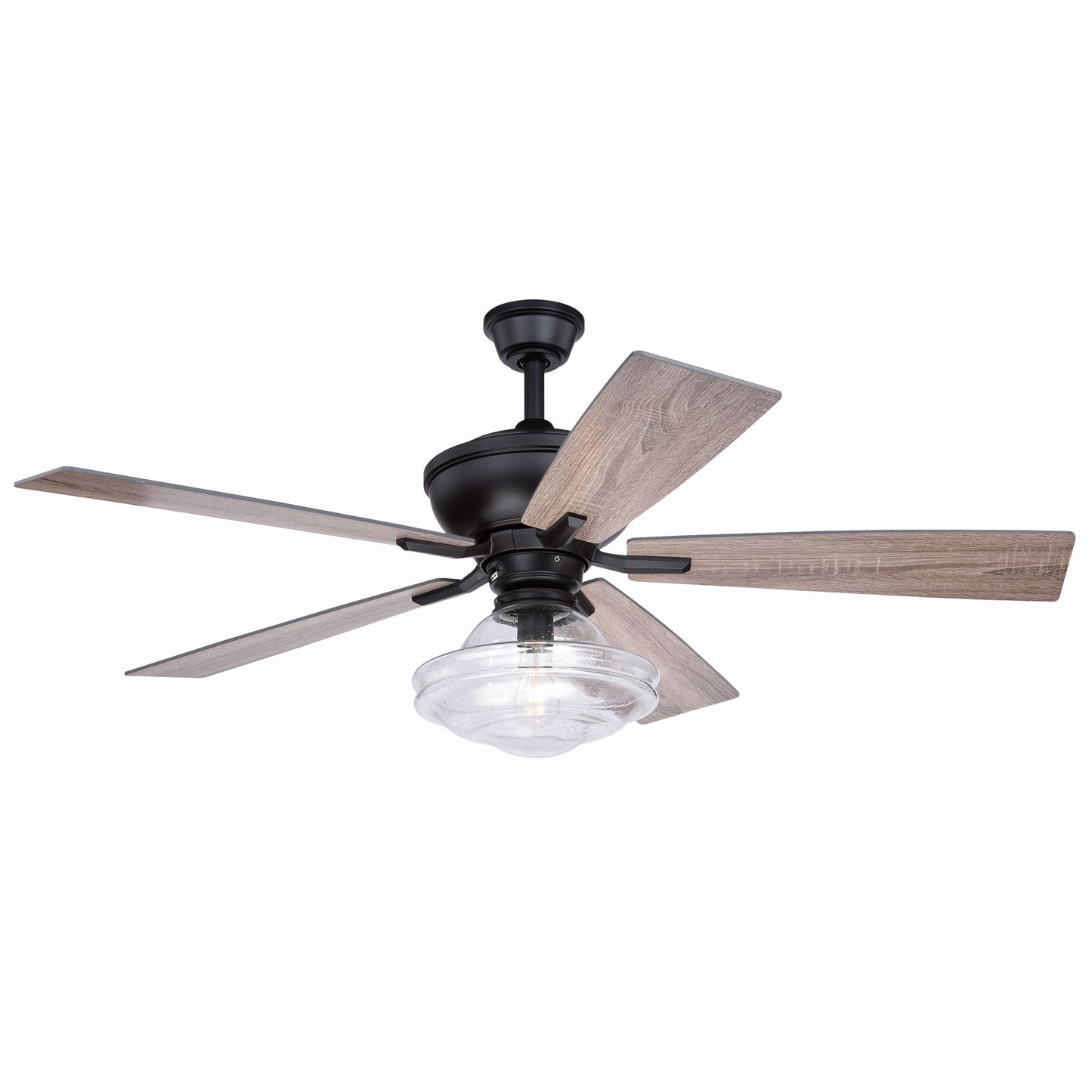 Cascadia Huntley 52-in Bronze with Driftwood-Dark Maple Blades Ceiling Fan With Light and Remote Included 5 -Blade