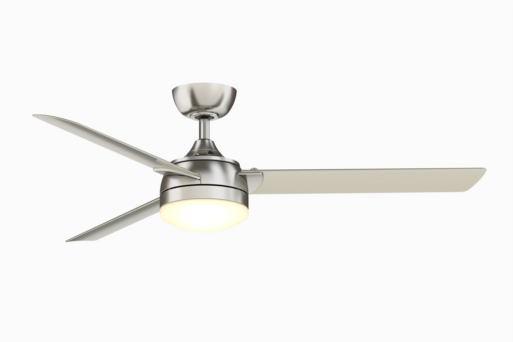 Fanimation Xeno Damp 56-in Integrated LED Outdoor Brushed Nickel with Brushed Nickel Blades Ceiling Fan With Light - Remote Included ( 3 -Blade ) 1391617