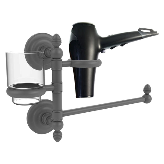 Allied Brass 2 -Piece Que New Matte Gray Decorative Bathroom Hardware Set Towel Bar, Included