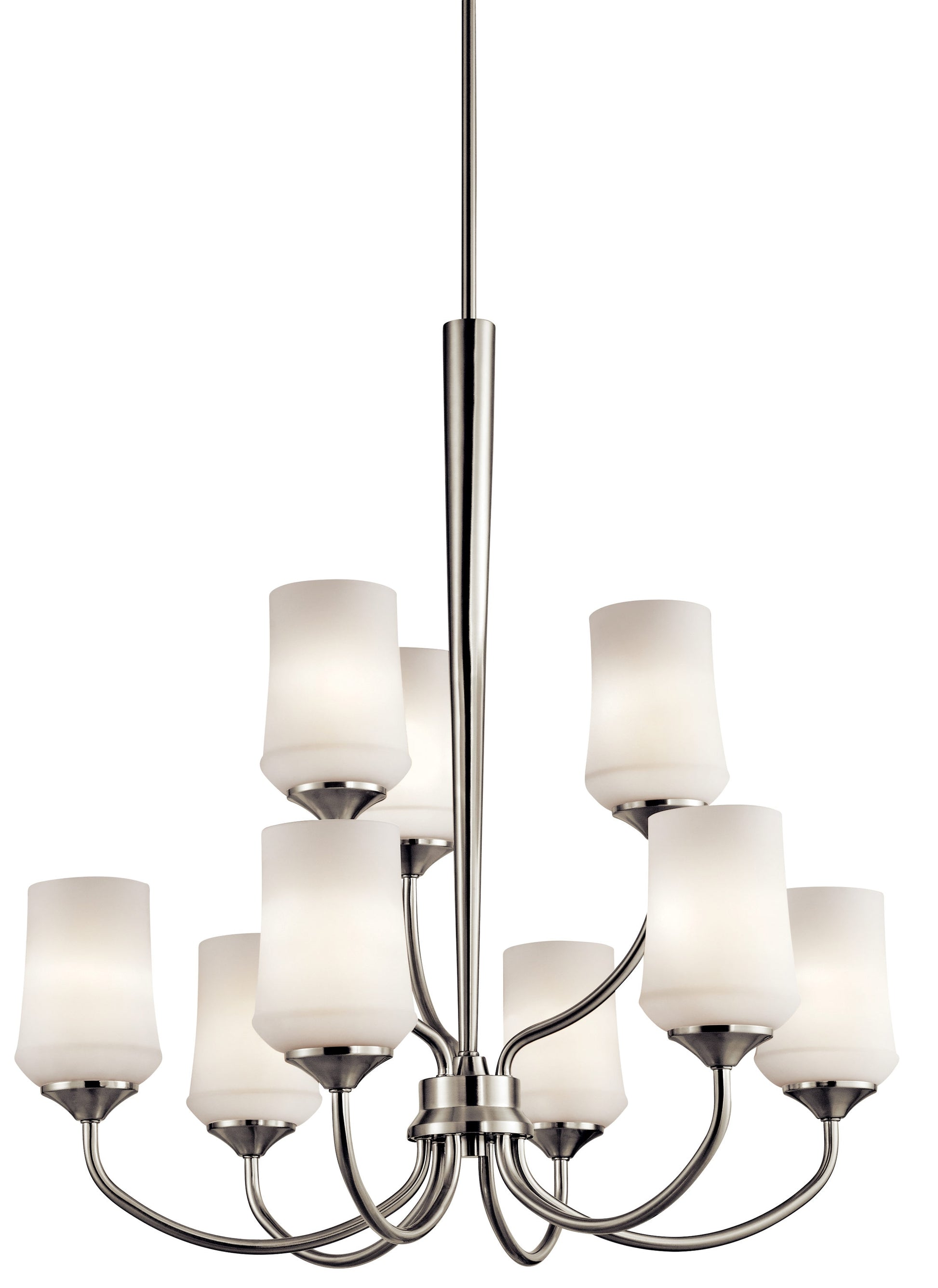 Kichler Aubrey 9 -Light Nickel Transitional For Use in Bedrooms, Dining Rooms, Foyers, Kitchens, Living Rooms Chandelier 1424810