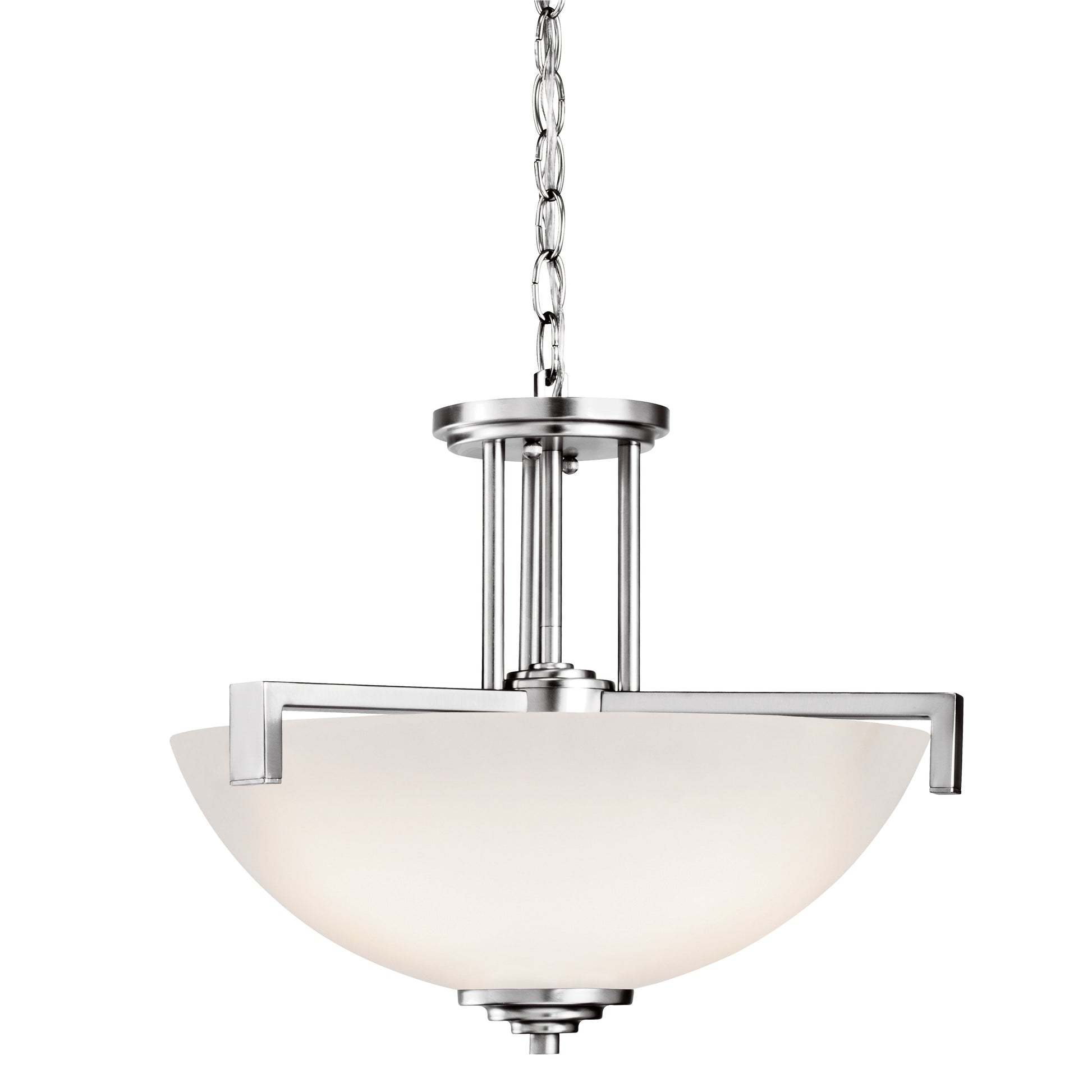 Kichler Eileen 3 -Light Chrome Modern/contemporary Etched glass Bowl Medium Hanging Pendant light 1424814